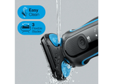 Afeitadora - Braun Series 5 51-B1000S, 3 Cuchillas, Tecnología AutoSense, EasyClick, Detección automática, Wet & Dry, Azul