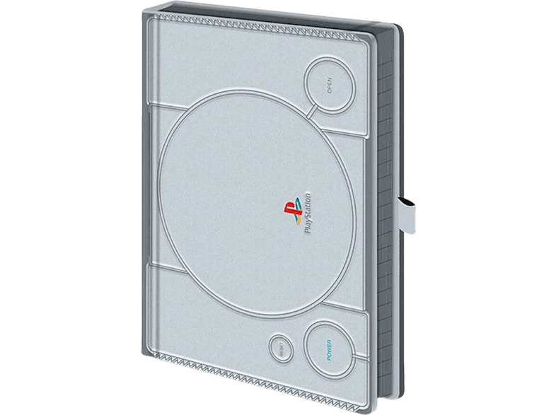 Libreta - Sherwood PlayStation PS1 Premium, A5 Premium, Cuero ecológico, Gris