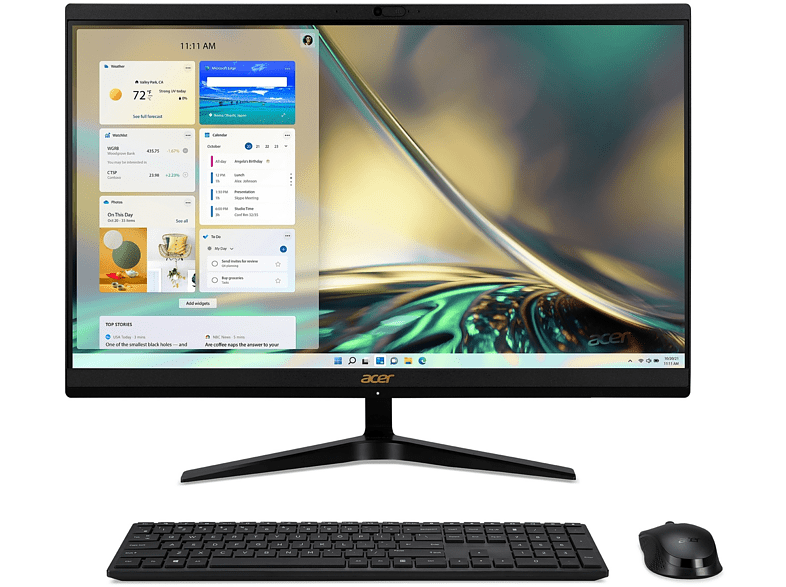All in one - Acer Aspire C24-1700, 23.8 Full HD, Intel® Core™ i3 1215U, 8GB RAM, 512GB SSD, Iris® Xe Graphics, Sin sistema operativo, Black
