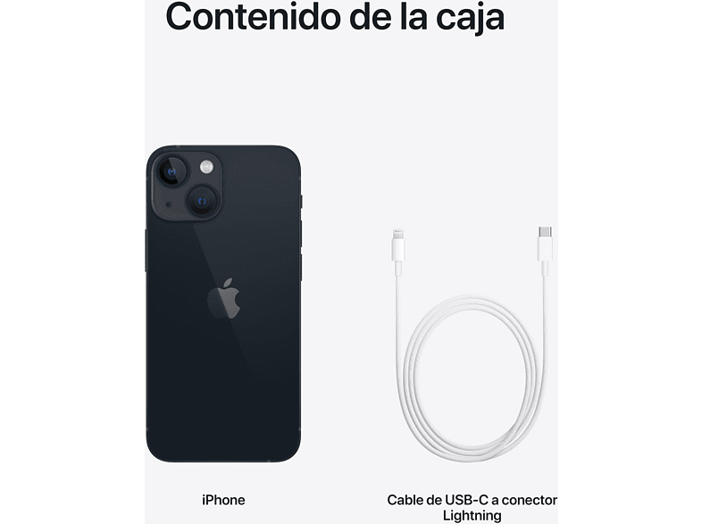 Apple iPhone 13 Mini, Medianoche, 256 GB, 5G, 5.4 OLED Super Retina XDR, Chip A15 Bionic, iOS
