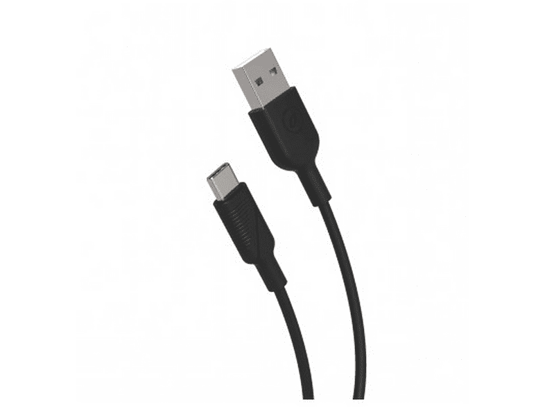 Cable USB - Muvit MCUSC0012, USB-A, USB-C, Universal, 1.20m, Negro