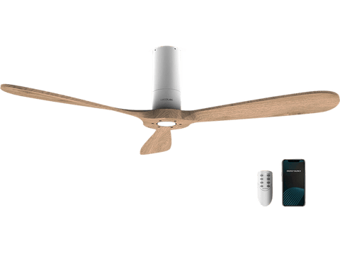 Ventilador de techo - Cecotec EnergySilence Aero 5500 White Aqua Connected, 40 W, 6, Modo Winter-Summer, Temporizador, Mando a distancia, Wi-Fi, White