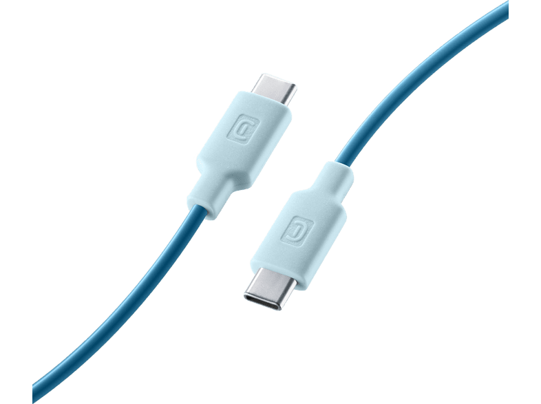Cable USB - CellularLine  Stylecolor, Conector USB - C to USB-C, 1 m, Azul