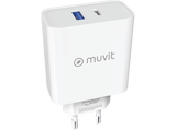 Cargador - MUVIT TR320002, Universal USB Type-C + Type-A QC, 65W, Blanco