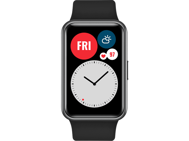 Smartwatch - Huawei Watch Fit,1.64 AMOLED, 180 mAh, 10 días, DK3.5+ST, 4GB, GPS, Bluetooth, Polímero, Negro