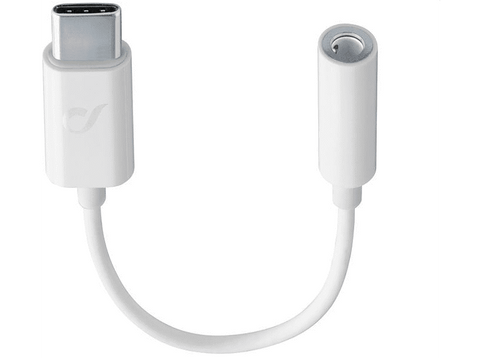 Adaptador - Cellular Line MUSICENABLERTYPECW, De USB C a 3.55 audio, 0.15m, Blanco