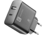 Cargador - Cellular line ACHSMUSB2PD25WK, Universal, 25 W, USB-C, Protección sobrecarga, Negro