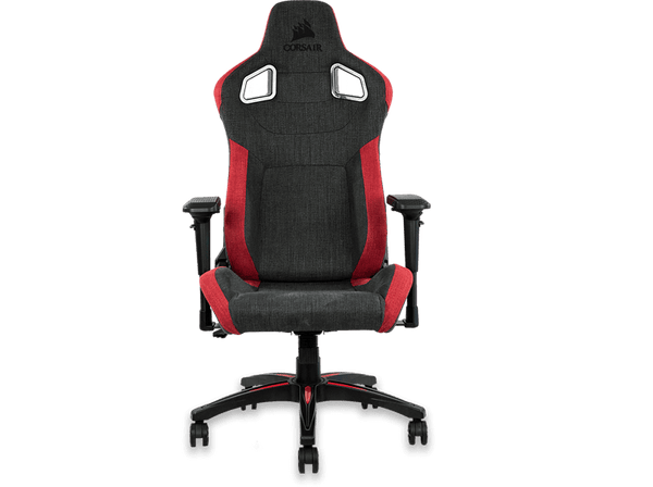 Silla gaming - Corsair T3 RUSH, 4D, Ergonómico, Altura regulable, Reposabrazos, 140 kg, Negro/Rojo