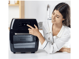 Freidora sin aceite - Black&Decker BXAF1200E, Horno, 1700 W, 12 l, 8 Programas, Control táctil, Negro