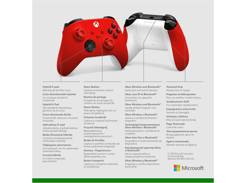 Mando - Microsoft Xbox Pulse Red, Para Xbox Series, Inalámbrico, Bluetooth, Rojo