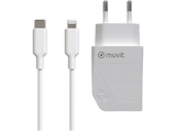 Cargador - Muvit MCPAK0043, Lightning a USB-C, 1 m, 20W, Blanco