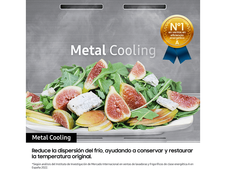 Frigorífico combi -  Samsung BESPOKE SMART AI RB38C7B6BS9/EF, Twin Cooling Plus, 200 cm, 387l, No Frost, Metal Cooling, WiFi, Inox