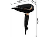 Secador - Rowenta Pro Expert CV8840F0, 2200 W, Motor AC, Tecnología iónica, 3 temperaturas, 2 velocidades, Negro y cobre