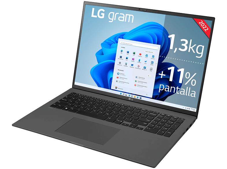 Portátil - LG 17Z90Q-G.AD78B, 17, WQXGA, Intel® Evo™ Core™ i7-1260P, 32GB RAM, 1TB SDD, Iris® Xe, Windows 11 Home