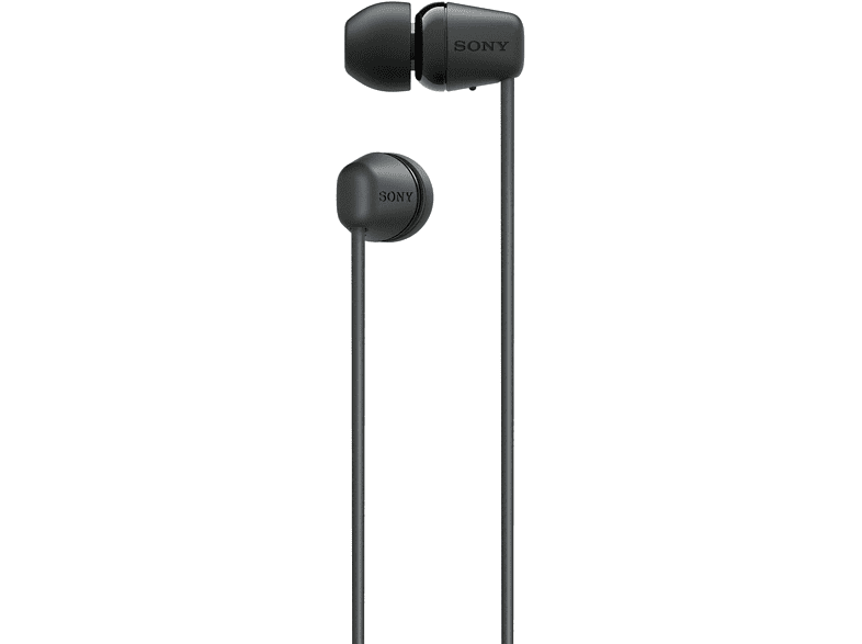 Auriculares inalámbricos - Sony WI-C100B, Micrófono, 25 horas de batería, Asistentes de voz, Bluetooth, Negro