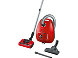 Aspirador con bolsa - Bosch BGBS4PET1, 600 W, 4 l, AirTurbo Plus, Rojo