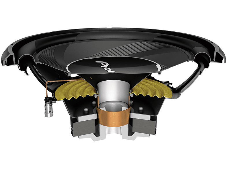 Subwoofer + Amplificador - Pioneer GXT-3730-B-SET, 500 W, 4 Ω, 22 Hz a 1.6 kHz, IMPP, Negro