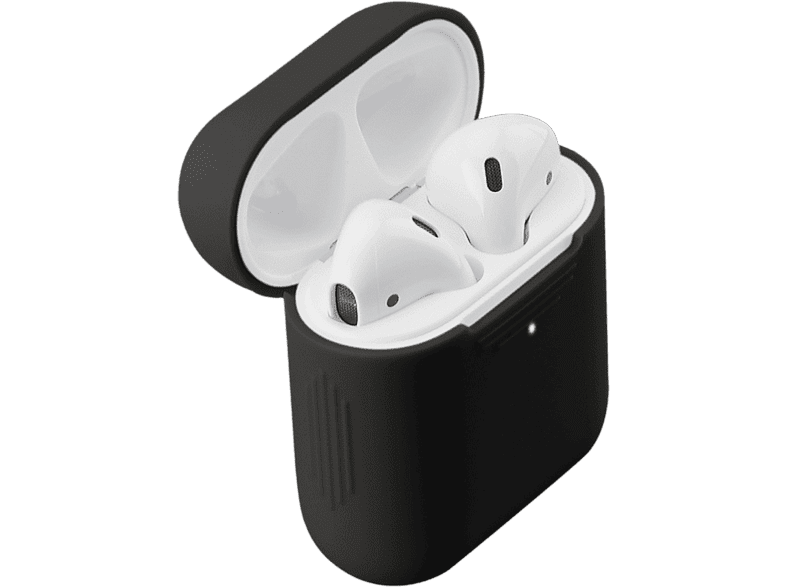Funda - ISY IEC-1000, Para Apple AirPods, Silicona ultrafina (2 mm), Negro