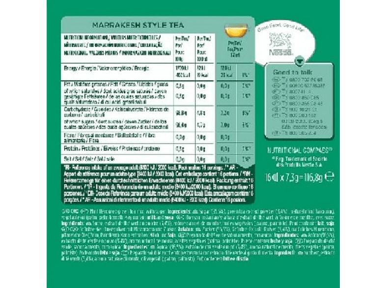 Cápsulas monodosis - Dolce Gusto Marrakesh Style Tea, Pack de 16 cápsulas para 16 tazas