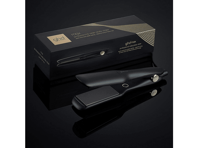 Plancha de pelo - GHD Max Styler, 185 °C, Calentamiento rápido 30 segundos, Tecnología Dual - Zone, Negro