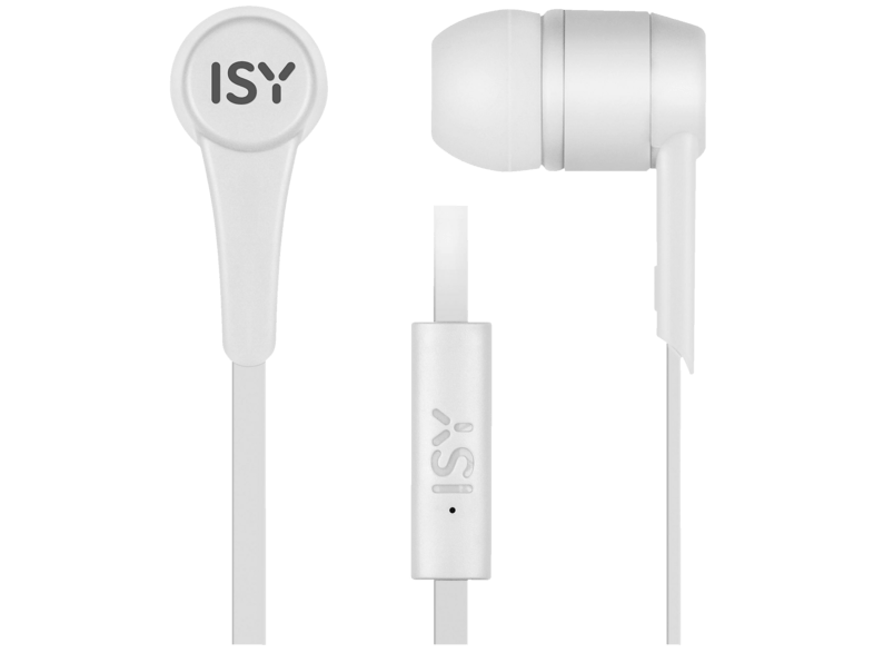 Auriculares con cable - Isy IIE-1101 Blanco, de botón