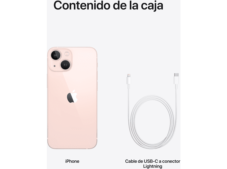 Apple iPhone 13 Mini, Rosa, 128 GB, 5G, 5.4 OLED Super Retina XDR, Chip A15 Bionic, iOS