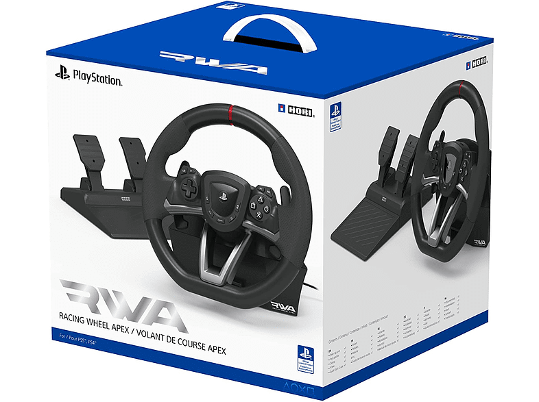 Volante - Hori Racing Wheel Apex, Para PS4, PS5 y PC, 270°, Negro + Pedales