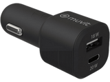 Cargador USB para coche - Muvit MCDCC0010, USB-A y USB-C, Universal, 20W, Negro