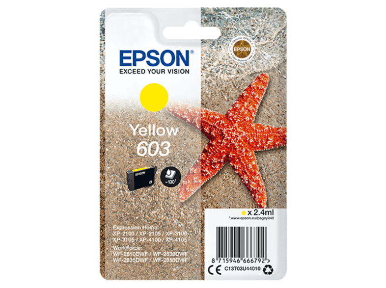 Cartucho de tinta - EPSON 603 Amarillo, 2.4 ml