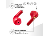 Auriculares True Wireless - Music Sound BTMSTWSSWAGUR, De cápsula, Bluetooth,  Autonomía de hasta 20 h, Rojo