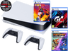 Consola - Sony PS5 Stand C, 825 GB (2 Mandos DualSense™ Blancos incluidos) + NBA 2K23 + Gran Turismo 7 + Ratchet & Clank