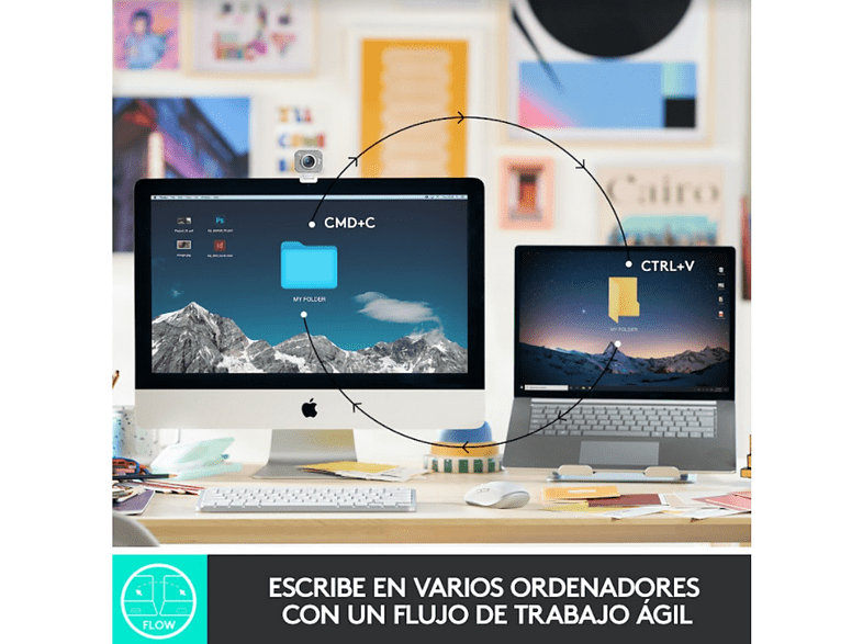 Teclado inalámbrico - Logitech MX Keys Mini, Para Apple Mac/Windows, Bluetooth, 10 días, Gris Pálido