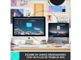 Teclado inalámbrico - Logitech MX Keys Mini, Para Apple Mac/Windows, Bluetooth, 10 días, Gris Pálido