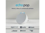 Altavoz inteligente - Amazon Echo Pop, Bluetooth con Alexa de sonido potente y compacto, Blanco