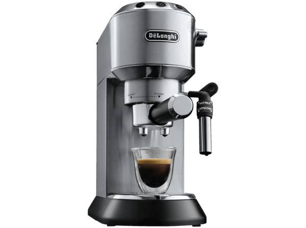 Cafetera express - De Longhi EC Dedica 685.M, Bomba de presión Thermoblock, 1350 W, Color metal