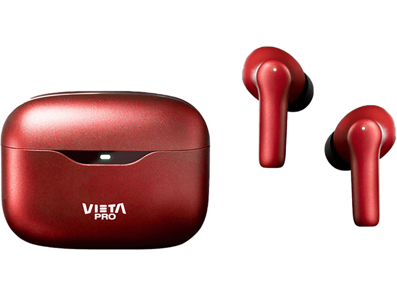 Auriculares True Wireless - Vieta Pro Mute 2, ANC-35db, Dual Pairing, Voice Assistant, 22 hs, Rojo