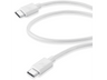 Cable USB - Cellularline USBDATA06USBC2CW, De USB-C a USB-C, 60 cm, Recarga, Sincronización, Blanco