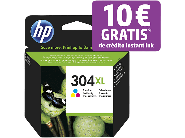 Cartucho de tinta - HP Original 304XL, Tricolor, N9K07AE