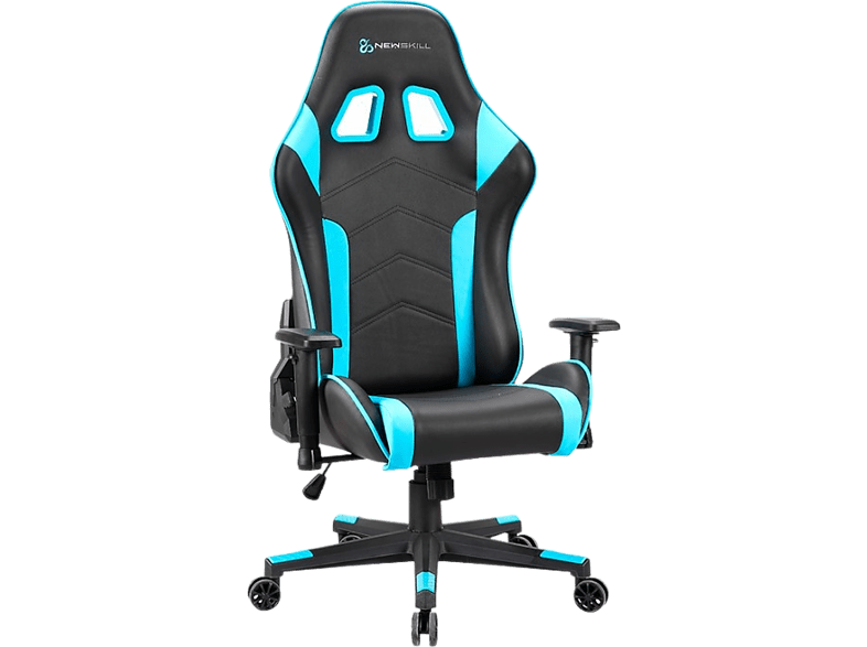 Silla gaming - Newskill Kitsune, Reposabrazos 2D, Hasta 150 kg, Respaldo ajustable en 180°, Azul