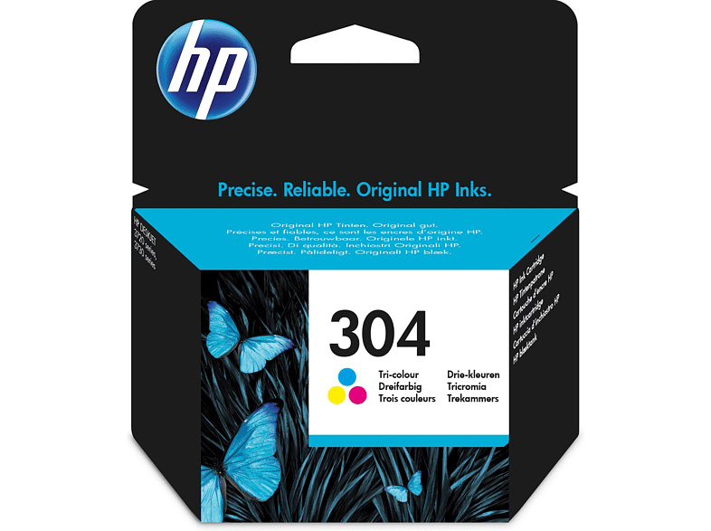 Cartucho de tinta - HP Original 304, Tricolor, N9K08AE