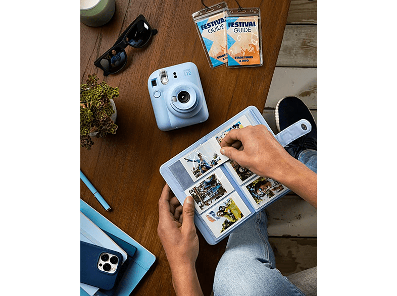 Álbum de fotos - Fujifilm Instax Mini, Para fotos de cámara instantánea, 180 fotos, Pastel Blue