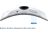 Monitor gaming - Samsung Odyssey Neo G9 LS49AG950NPXEN, 49, QHD, 1 ms, 240 Hz, Curvo, USB, Blanco