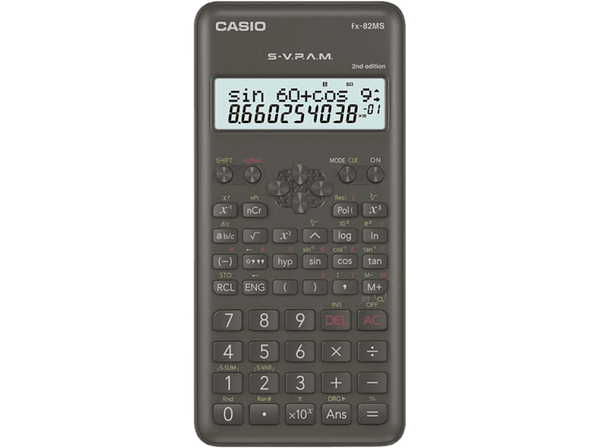 Calculadora científica - Casio FX-82MS-2, S-V.P.A.M., 240 funciones, Editor de datos STAT, Negro