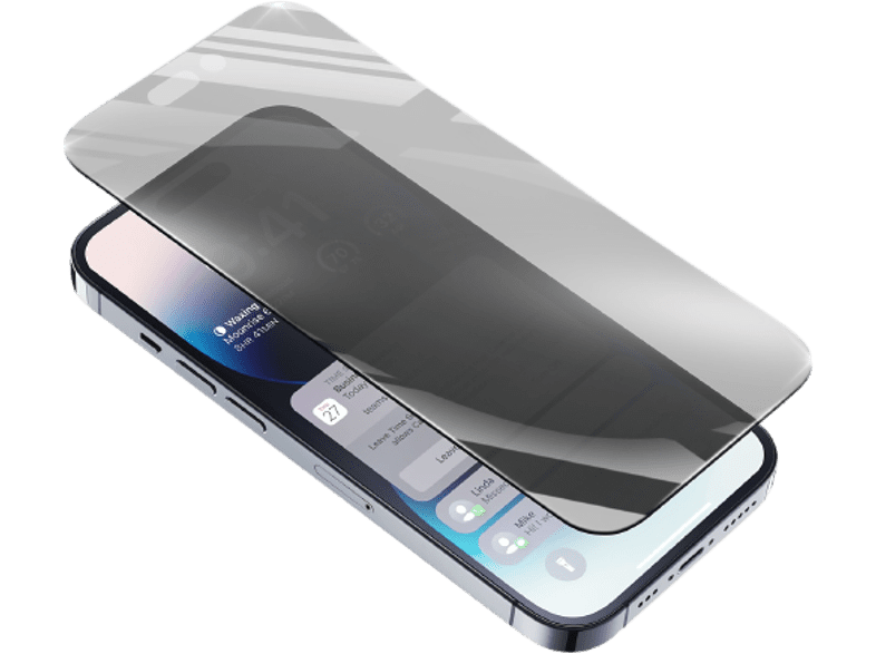 Protector de pantalla - CellularLine Top Secret Glass, Para iPhone 14 Pro Max, Filtro de privacidad, Transparente