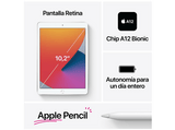Apple iPad 8ª generación, 32 GB, Plata, 10.2 , WiFi, Retina, Chip A12 Bionic, iPadOS 14
