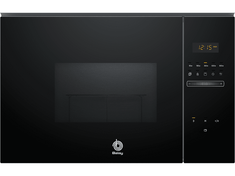 Microondas integrable - Balay 3CG5172N2, 800 W, 5 niveles, 20 l, Negro