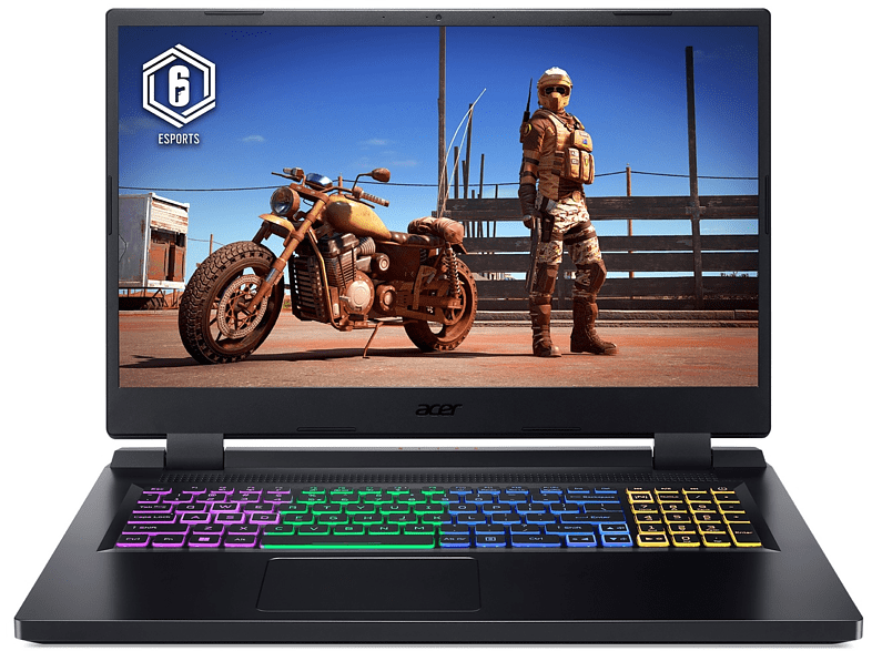 Portátil gaming - Acer AN517-55-75RS, 17.3 Full HD, Intel® Core™ i7-12700H, 16GB RAM, 512GB SSD, GeForce RTX™ 3060, Sin sistema operativo