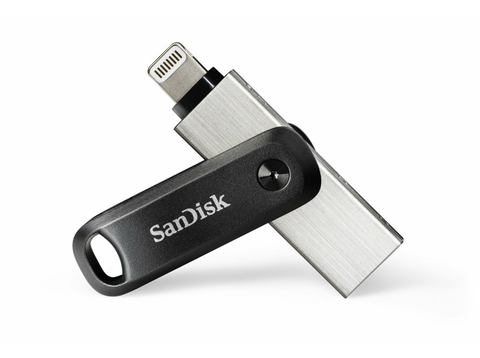 Pendrive de 128 GB -  Sandisk SDIX60N-128G-GN6NE, Para iPhone y iPad, Negro