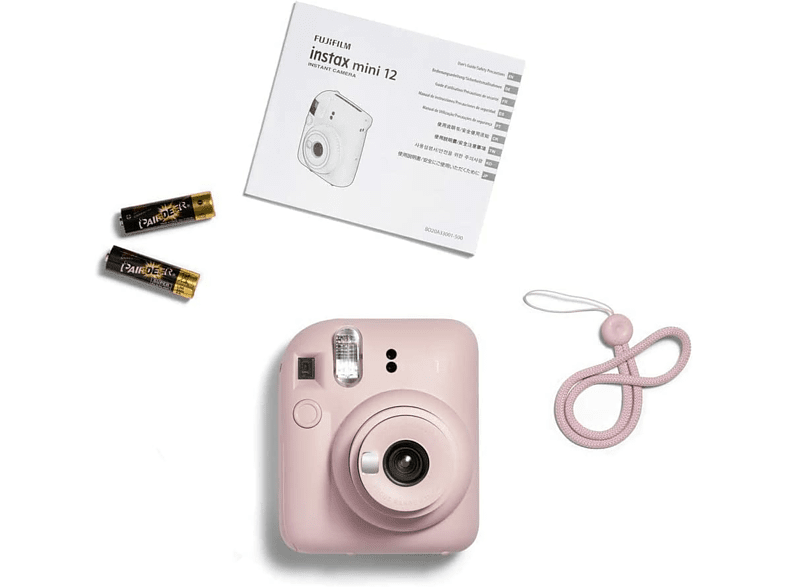 Cámara instantánea - Fujifilm Instax Mini 12, 62× 46 mm, Flash, Rosa pastel