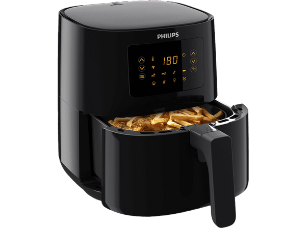 Freidora de aire - Philips Serie 5000 HD9255/90, 4 raciones, App NutriU, 4,1l, Negro
